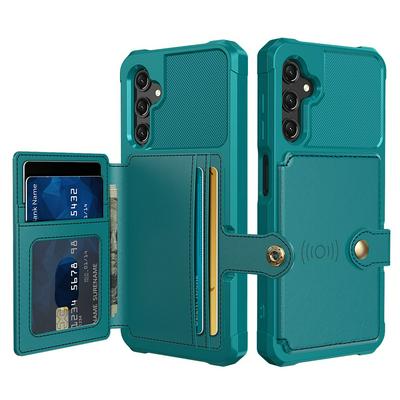 For Samsung Galaxy A24 4G / A25 5G ZM03 Premium Vintage Shockproof All-Inclusive Hard PC Case with Card Slot Stand Function Cover Case Magnetic Folio Closure 