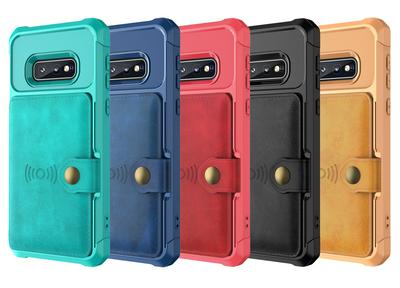 For Samsung Galaxy S10E ZM03 Premium Vintage Shockproof All-Inclusive Hard PC Case with Card Slot Stand Function Cover Case Magnetic Folio Closure 