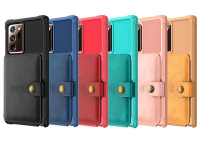 For Samsung Galaxy Note 20 ZM03 Premium Vintage Shockproof All-Inclusive Hard PC Case with Card Slot Stand Function Cover Case Magnetic Folio Closure 