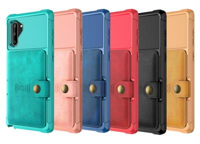 For Samsung Galaxy Note 10 ZM03 Premium Vintage Shockproof All-Inclusive Hard PC Case with Card Slot Stand Function Cover Case Magnetic Folio Closure 