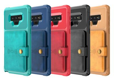 For Samsung Galaxy Note 9 ZM03 Premium Vintage Shockproof All-Inclusive Hard PC Case with Card Slot Stand Function Cover Case Magnetic Folio Closure 