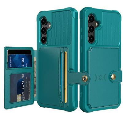 For Samsung Galaxy S23 FE ZM03 Premium Vintage Shockproof All-Inclusive Hard PC Case with Card Slot Stand Function Cover Case Magnetic Folio Closure 