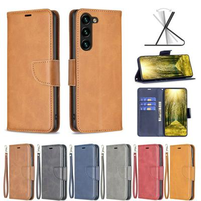 For Samsung Galaxy S24 Plus Solid Color Sheep Pattern Scratch Resistant Wallet Leather Case
