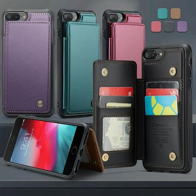 CASEME C22 Series for iPhone 6 Plus / 7Plus / 8 Plus Case Glossy Phone Cover with Kickstand Card Holder