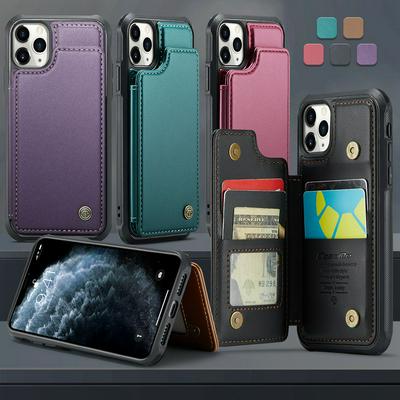 CASEME C22 Series for iPhone 11 Pro Case Glossy Phone Cover with Kickstand Card Holder