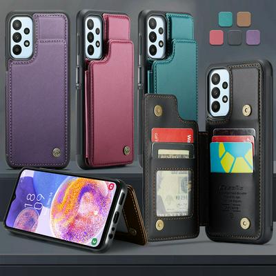 CASEME C22 Series for Samsung Galaxy A23 Case Glossy Phone Cover with Kickstand Card Holder