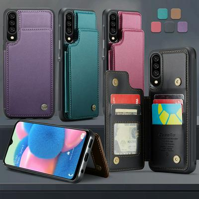 CASEME C22 Series for Samsung Galaxy A30S/A50S/A50 Case Glossy Phone Cover with Kickstand Card Holder
