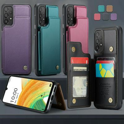 CASEME C22 Series for Samsung Galaxy A33 5G Case Glossy Phone Cover with Kickstand Card Holder