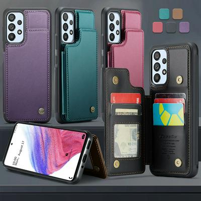 CASEME C22 Series for Samsung Galaxy A53 5G Case Glossy Phone Cover with Kickstand Card Holder