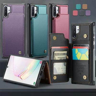 CASEME C22 Series for Samsung Galaxy Note 10 Plus Case Glossy Phone Cover with Kickstand Card Holder