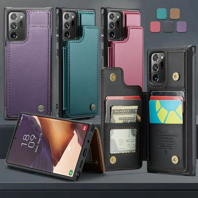 CASEME C22 Series for Samsung Galaxy Note 20 Ultra Case Glossy Phone Cover with Kickstand Card Holder