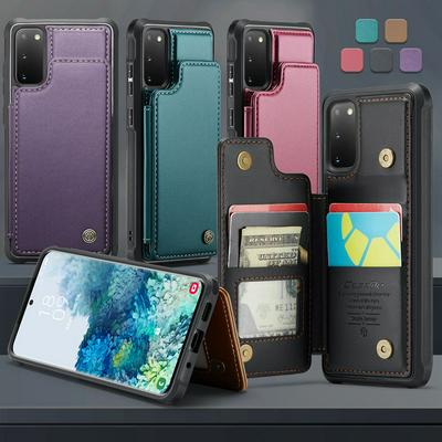 CASEME C22 Series for Samsung Galaxy S20 Case Glossy Phone Cover with Kickstand Card Holder