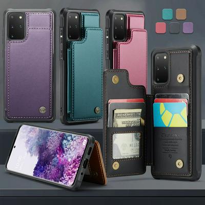 CASEME C22 Series for Samsung Galaxy S20 Plus Case Glossy Phone Cover with Kickstand Card Holder