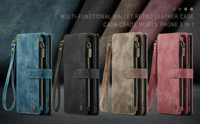 CASEME C30 Series for Google Pixel 8 Pro PU Leather Phone Case Card Slots Zipper Pocket Stand Cover