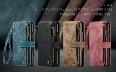 CASEME C30 Series for Google Pixel Fold PU Leather Phone Case Card Slots Zipper Pocket Stand Cover