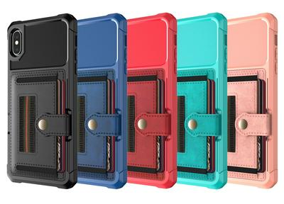 ZM06 for iPhone X/XS Anti-fall Well-protected PU Leather + TPU Card Slot Design Case with Elastic Finger Strap