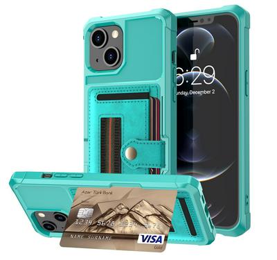 ZM06 for iPhone 13 Anti-fall Well-protected PU Leather + TPU Card Slot Design Case with Elastic Finger Strap