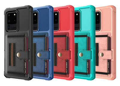 ZM06 for Samsung Galaxy S20 Ultra Anti-fall Well-protected PU Leather + TPU Card Slot Design Case with Elastic Finger Strap