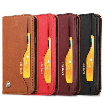 Knead Skin Pattern with Wallet External Card Slots Picture Photo Frame Stand Magnetic Closed PU Leather + TPU Protector Cover Case for Samsung Galaxy S9