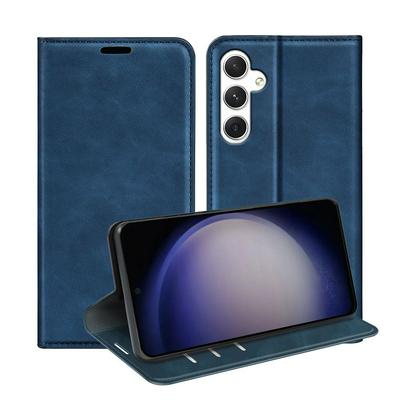 For Samsung Galaxy S24 Skin Feel Magnetic Attraction Flip Leather Wallet Case with Card Slot and Stand