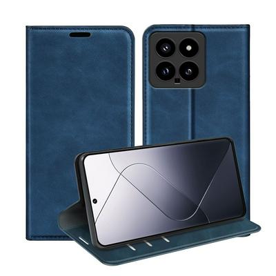 For Xiaomi 14 Skin Feel Magnetic Attraction Flip Leather Wallet Case with Card Slot and Stand
