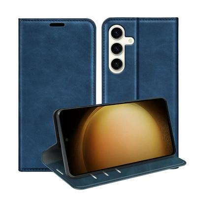 For Samsung Galaxy S24 Plus Skin Feel Magnetic Attraction Flip Leather Wallet Case with Card Slot and Stand