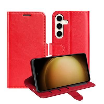 For Samsung Galaxy S24 Plus R64 Pattern Single Folded Edge Folio Flip Leather Wallet Phone Case