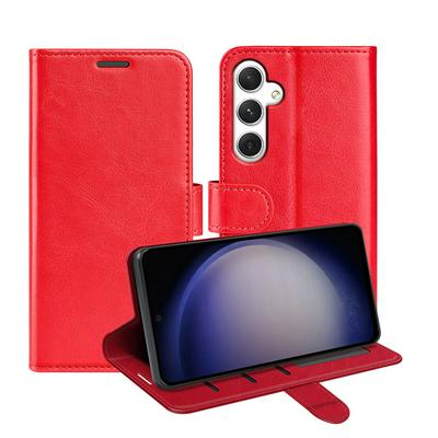 For Samsung Galaxy S24 R64 Pattern Single Folded Edge Folio Flip Leather Wallet Phone Case