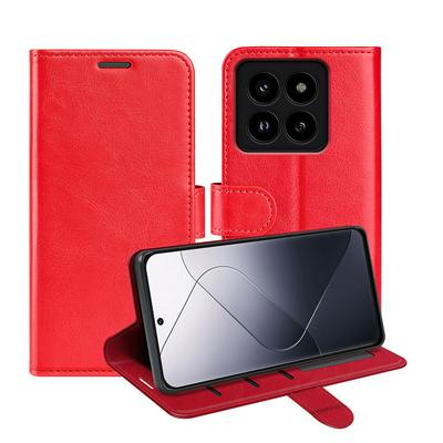 For Xiaomi 14 Pro R64 Pattern Single Folded Edge Folio Flip Leather Wallet Phone Case