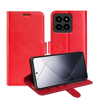 For Xiaomi 14 R64 Pattern Single Folded Edge Folio Flip Leather Wallet Phone Case