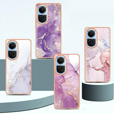 For Oppo Reno 10 5G IMD Marble Pattern Electroplated Phone Case IMD 2.0mm TPU Skin Anti-Scratch Cover