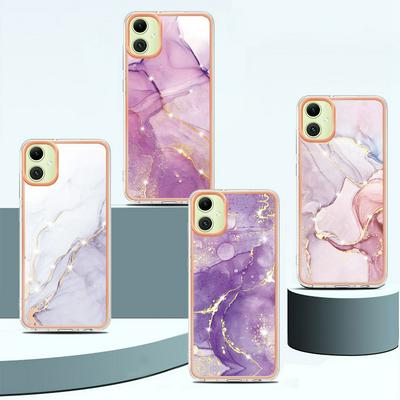 For Samsung Galaxy A05 IMD Marble Pattern Electroplated Phone Case IMD 2.0mm TPU Skin Anti-Scratch Cover