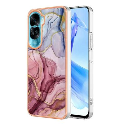 For Honor 90 Lite 5G IMD Marble Pattern Electroplated Phone Case IMD 2.0mm TPU Skin Anti-Scratch Cover