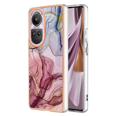 For Oppo Reno 10 Pro 5G IMD Marble Pattern Electroplated Phone Case IMD 2.0mm TPU Skin Anti-Scratch Cover
