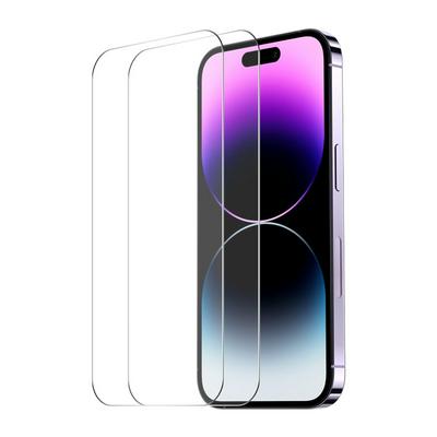 2Pcs ENKAY Hat-Prince For iPhone 15 Pro 0.26mm 9H 2.5D Arc Edge Toughened Glass Screen Protector