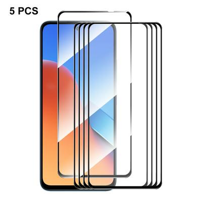 5PCS ENKAY Hat-Prince For Xiaomi Redmi 12 0.26mm 9H 2.5D Full Glue Full Cover Tempered Glass Protective Film