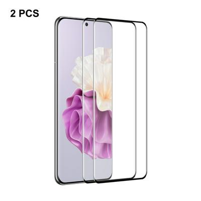 2PCS ENKAY Hat-Prince For Huawei P60 Pro Full Glue Upgrade 0.26mm 9H 3D Hot Bend Curved Surface Full Screen Covered Tempered Glass Protective Film