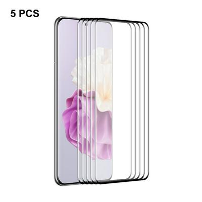 5PCS ENKAY Hat-Prince For Huawei P60 Pro Full Glue Upgrade 0.26mm 9H 3D Hot Bend Curved Surface Full Screen Covered Tempered Glass Protective Film