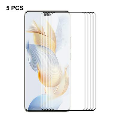 5PCS ENKAY Hat-Prince For Honor 90 Pro 3D Hot Bend Curved Surface Edge Glue Full Screen Covered Tempered Glass Protective Film
