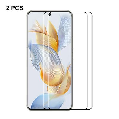 2PCS ENKAY Hat-Prince For Honor 90 3D Hot Bend Curved Surface Edge Glue Full Screen Covered Tempered Glass Protective Film