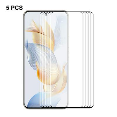 5PCS ENKAY Hat-Prince For Honor 90 3D Hot Bend Curved Surface Edge Glue Full Screen Covered Tempered Glass Protective Film