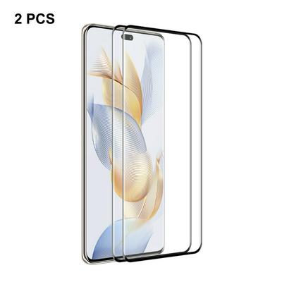 2PCS ENKAY Hat-Prince For Honor 90 Pro Full Glue Upgrade 0.26mm 9H 3D Hot Bend Curved Surface Full Screen Covered Tempered Glass Protective Film