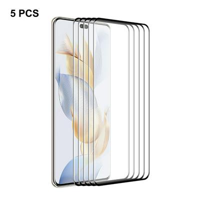 5PCS ENKAY Hat-Prince For Honor 90 Pro Full Glue Upgrade 0.26mm 9H 3D Hot Bend Curved Surface Full Screen Covered Tempered Glass Protective Film