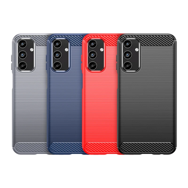 For Samsung Galaxy A15 Carbon Fiber Drawing Series Scratch Resistant Shock Absorption Soft TPU Back Cover Case