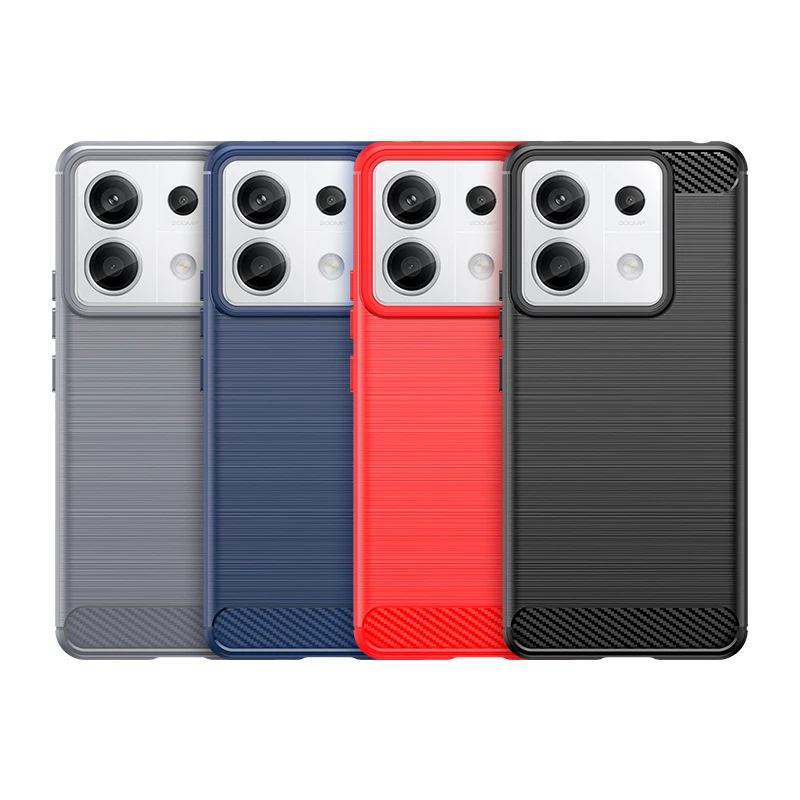 For Xiaomi Redmi Note 13 Pro Carbon Fiber Drawing Series Scratch Resistant Shock Absorption Soft TPU Back Cover Case