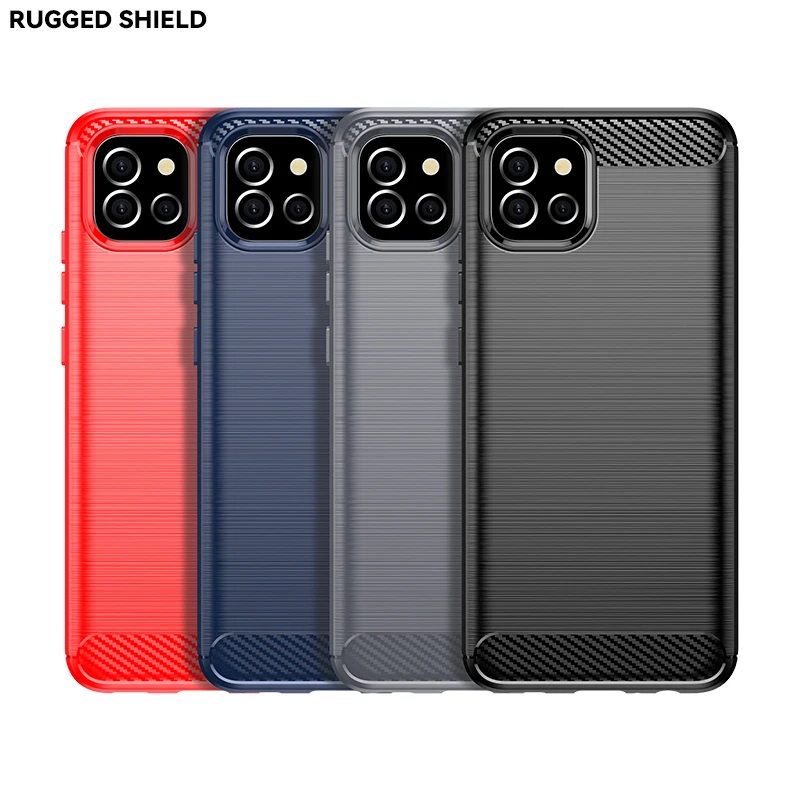 For Samsung Galaxy M04 Carbon Fiber Drawing Series Scratch Resistant Shock Absorption Soft TPU Back Cover Case
