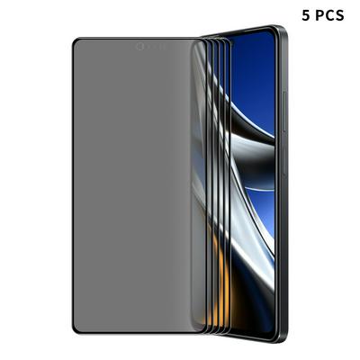 5PCS ENKAY For Xiaomi Poco F5 Pro Straw Hat Prince Anti-Peeping Series 0.26mm 9H 6D Curved Hot-bending Full-screen Cover Tempered Glass Protective Film 