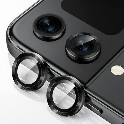 2pcs/set Hat-Prince ENKAY for Samsung Galaxy Z Flip4 Alloy Metal Lens Protector + Tempered Glass Rear Camera Protection Ring