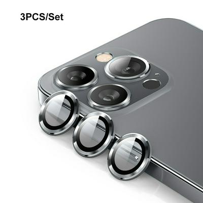 3pcs/set Hat-Prince ENKAY for iPhone 15 Pro Alloy Metal Lens Protector + Tempered Glass Rear Camera Protection Ring