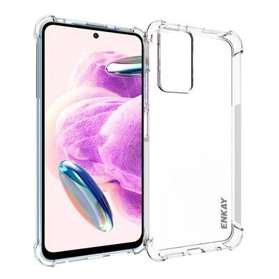ENKAY Hat-Prince For Xiaomi Redmi Note 12S Four Corners Thickened Anti-fall Transparent TPU Back Cover Phone Case